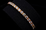 14K ROSE GOLD 14.00 CTW ROUND DIAMOND TENNIS BRACELET 7.5"