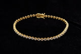 14K YELLOW GOLD 4.21 CTW 52-DIAMOND LADIES TENNIS BRACELET 7"
