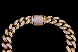10K YELLOW GOLD 7.00 CTW DIAMOND CUBAN LINK BRACELET 9.5"