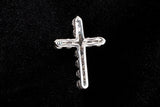 14K WHITE GOLD 3.90 CTW ROUND DIAMOND 11-STONE CROSS PENDANT