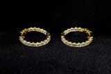 14K YELLOW GOLD 2.87 CTW VS DIAMOND INSIDE-OUT HOOP EARRINGS 0.75"