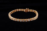 14K ROSE GOLD 14.00 CTW ROUND DIAMOND TENNIS BRACELET 7.5"