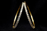 14K YELLOW GOLD 5.00 CTW ROUND DIAMOND SHARED PRONG HOOP EARRINGS 2"