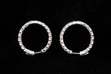14K WHITE GOLD 4.68 CTW ROUND DIAMOND INSIDE-OUT HOOP EARRINGS 1"