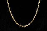 10K YELLOW GOLD HOLLOW ROPE CHAIN NECKLACE 24"