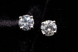 14K WHITE GOLD 0.93 CTW ROUND DIAMOND STUD EARRINGS