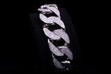 18K WHITE GOLD 15.00 CTW DIAMOND CUBAN LINK BRACELET 8"