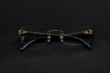 CARTIER WHITE BUFFALO HORN CT0046O-001 RIMLESS EYEGLASSES 53MM GOLD-TONE
