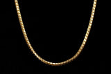 10K YELLOW GOLD MIRROR BOX CHAIN NECKLACE 22"