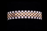 ROLEX DATEJUST 36MM TWO-TONE STAINLESS STEEL & 18K EVEROSE GOLD WHITE ROMAN DIAL FLUTED BEZEL JUBILEE BRACELET 116231