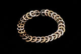 18K TRI-COLOR GOLD LADIES DIAMOND SLINKY BRACELET 7"