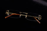CARTIER PICCADILLY BIG C CT0092O-001 RIMLESS EYEGLASSES 53MM GOLD-TONE