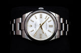 ROLEX OYSTER PERPETUAL 41MM STAINLESS STEEL SILVER DIAL SMOOTH BEZEL OYSTER BRACELET 124300 2022