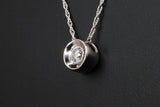 14K WHITE GOLD 0.15 CTW ROUND DIAMOND SOLITAIRE PENDANT