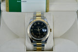 ROLEX 41mm 18K Gold &  Steel DateJust II Black Roman Index 116333