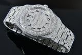 Audemars Piguet Royal Oak 41mm Steel Watch Iced Out 28 TCW Diamonds 15400ST