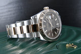 Rolex Datejust 41 Chocolate Stick Dial Fluted Bezel 18k Rose and Steel 126331