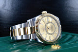 Rolex Sky-Dweller 326933 Yellow Gold &  Steel Champagne Stick Dial 42mm Watch