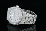Audemars Piguet Royal Oak 41mm Steel Watch Iced Out 28 TCW Diamonds 15400ST