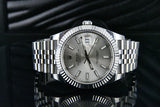 Rolex Datejust 41 Silver Stick  Index 18K Fluted Bezel Jubilee 126334