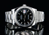 Rolex Datejust 36mm Steel Black Dial Fluted Automatic Watch 116234