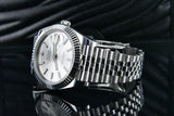 Rolex Datejust 41 Silver Stick  Index 18K Fluted Bezel Jubilee 126334