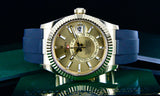 ROLEX Sky Dweller Champagne Index Oysterflex 326238  18K