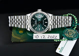 Rolex Datejust 126234 Silver Jubilee Bracelet with Silver Bezel green dial