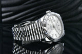 Rolex Datejust 41 Silver Stick  Index 18K Fluted Bezel Jubilee 126334