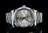 Rolex Datejust 41 MM Oyster Bracelet Silver Stick Dial with Smooth Bezel 116300