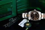 Rolex Datejust 41 Chocolate Stick 126331 Fluted Oyster 18K Rose Gold 2023