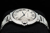 CARTIER BALLON BLEU 42MM ICED OUT CUSTOM DIAMOND STAINLESS STEEL WATCH W69012Z4