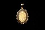 14K YELLOW GOLD 1.13 CTW DIAMOND MIRACULOUS MARY MEDAL PENDANT