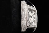 CARTIER SANTOS 100 XL ICED OUT 15.76 CTW CUSTOM DIAMOND WATCH W20073X8