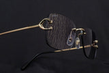 CARTIER SPLIT C CT0330S-008 RIMLESS SUNGLASSES 59MM GOLD-TONE DOUBLE C MONOGRAM FACTORY LENSES