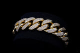 10K YELLOW GOLD 7.50 CTW DIAMOND CUBAN LINK BRACELET 8"