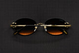 CARTIER SPLIT C CT0551S-007 RIMLESS SUNGLASSES 55MM GOLD-TONE GREEN TURQUOISE FACTORY LENSES
