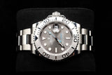ROLEX YACHT-MASTER 40MM OYSTERSTEEL & PLATINUM RHODIUM DIAL PLATINUM BEZEL OYSTER BRACELET 116622