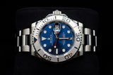 ROLEX YACHT-MASTER 40MM STAINLESS STEEL BLUE DIAL PLATINUM BEZEL OYSTER 116622