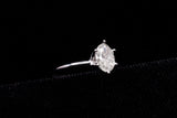 14K WHITE GOLD 0.97 CTW LADIES OVAL DIAMOND SOLITAIRE RING