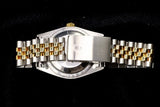 ROLEX DATEJUST 36MM 18K YELLOW GOLD & STEEL BLUE VIGNETTE DIAMOND DIAL JUBILEE 116233