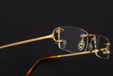 CARTIER BIG C CT0092O-001 RIMLESS EYEGLASSES 53MM GOLD-TONE