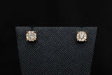 14K ROSE GOLD 0.67 CTW ROUND DIAMOND CLUSTER STUD EARRINGS
