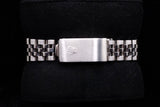 ROLEX DATEJUST 31MM STAINLESS STEEL FACTORY BLACK DIAL WITH DIAMOND ACCENTS 18K WHITE GOLD FLUTED BEZEL JUBILEE BRACELET 68274