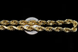 10K YELLOW GOLD HOLLOW ROPE CHAIN NECKLACE 24" 7MM
