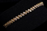14K YELLOW GOLD 6.04 CTW LADIES MARQUISE-STYLE DIAMOND LINK BRACELET 7"