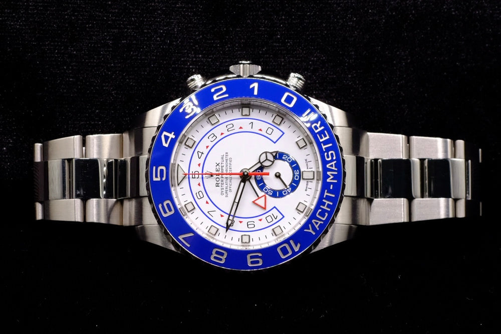 ROLEX YACHT-MASTER II 44MM STAINLESS STEEL WHITE DIAL BLUE CERAMIC