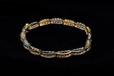 14K TWO-TONE GOLD 3.75 CTW LADIES CHANNEL-SET ROUND DIAMOND BRACELET 7.75"