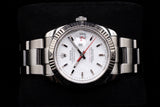 ROLEX DATEJUST TURN-O-GRAPH 36MM STAINLESS STEEL & 18K WHITE GOLD WHITE STICK DIAL OYSTER BRACELET 116264