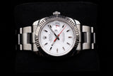 ROLEX DATEJUST TURN-O-GRAPH 36MM STAINLESS STEEL & 18K WHITE GOLD WHITE STICK DIAL OYSTER BRACELET 116264